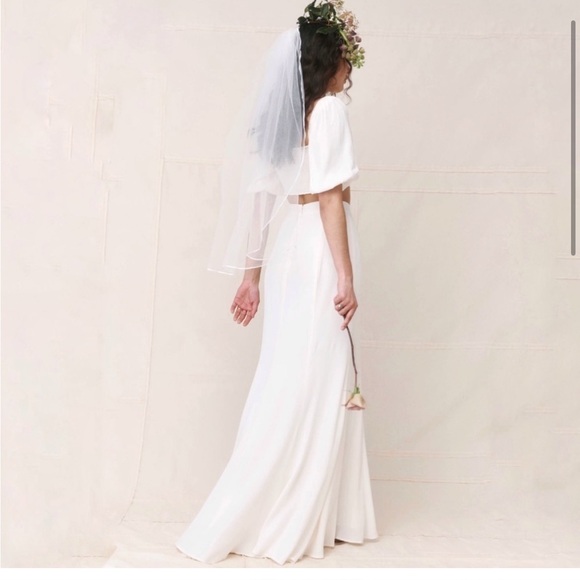 LIMITED EDITION Reformation Brynna Two Piece Wedding Crop Top Skirt Dress Set - Picture 5 of 10